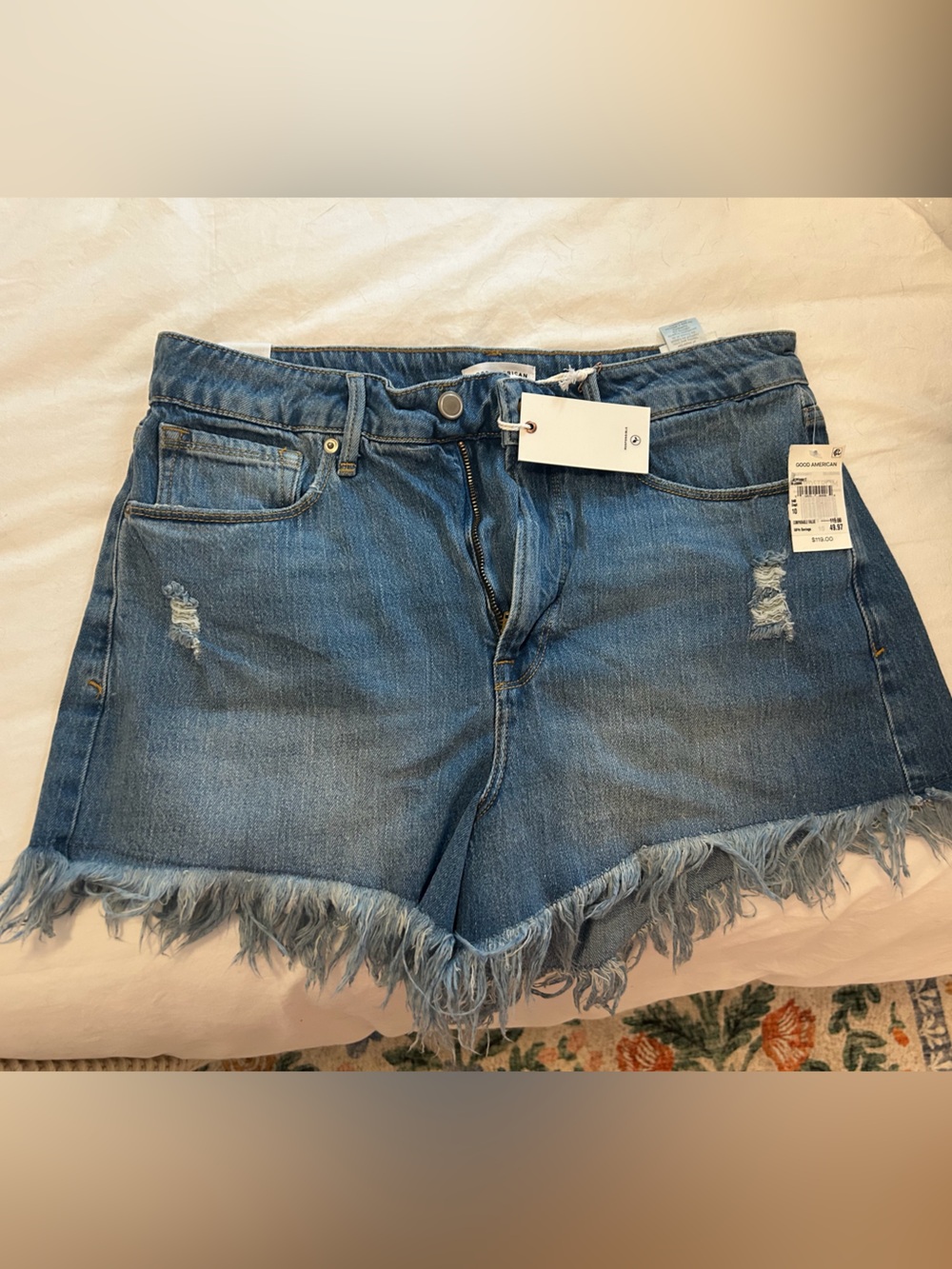 Good American Frayed Bombshell Short